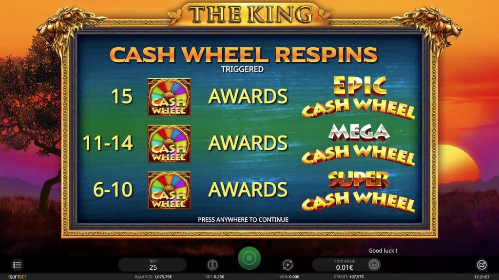 Cash Wheel | The King